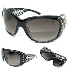 a Click images to enlarge BRAND:  SPEXX Eyewear MODEL:  8368 CONDITION:  Brand New with Tags FRAME COLOR:  Black Frame Embellished with Sparkling Rhinestones accented with a Silver Cross, Laser Engraved Boot Scroll, and Tiny Silver Studs FRAME MATERIAL:  Precision Crafted High Quality Plastic Frame FRAME SHAPE:  Wrap FRAME TYPE:  Full Rim FRAME EFFECT:  Classy / Elegant FRAME FEATURES:  Sturdy & Durable LENS COLOR:  Black Gradient Tint LENS MATERIAL:  Polycarbonate LENS FEATURES:  Impact Resista Western Boots Outfit, Mcbling Fashion, Winter Boots Outfits, Dr Shoes, Western Rustic, Stylish Glasses, 2000s Fashion Outfits, Cowgirl Style, 2000s Fashion