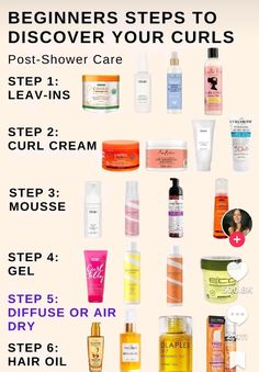 Products To Use When Curling Hair, How To Make Hair Naturally Wavy, What Order Do You Apply Curly Hair Products, What Hair Products To Use For Curly Hair, Curly Hair Products In Order, Curly Hair Hair Routine, Curly Hair Care Routine Steps, How To Do Your Curly Hair Natural Curls, Natural Hair Curling Products