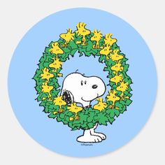 a snoopy christmas wreath with stars on it beverage coasters