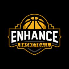 the enhance basketball logo on a black background