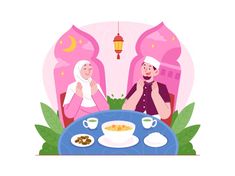 two people sitting at a table eating food