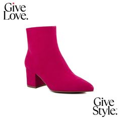 in stock Pink Ankle-high Heels For Fall, Pink Ankle Boot Heels For Fall, Pink Pointed Toe Booties For Fall, Pink Ankle Booties For Spring, Pink Block Heel For Fall, Pink Round Toe Booties For Fall, Pink Block Heel Heels For Fall, Pink Block Heel Shoes For Fall, Pink Ankle Booties For Fall