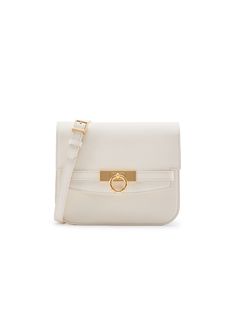 Unlocked Box Flap Bag in Cream | Parisa Wang Classic White Bag With Cc Turnlock Closure, Elegant Crossbody Satchel With Cc Turnlock Closure, Classic Office Flap Bag With Hasp Closure, Timeless Leather Bag With Cc Turnlock Closure, Elegant Top Handle Bag With Turn-lock Closure, Elegant Shoulder Bag With Fold Over Clasp For Everyday, Timeless Shoulder Bag With Detachable Strap, Everyday Luxury Satchel Bag With Turn-lock Closure, Luxury Everyday Satchel Shoulder Bag With Turn-lock Closure