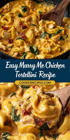 This Marry Me Chicken Tortellini combines tender chicken, cheese tortellini, and a rich sun-dried tomato sauce. Perfectly creamy and so easy—this one-skillet meal is a true showstopper! Chicken Cheese Tortellini, Marry Me Chicken Tortellini, One Pot Chicken Recipes, Tortellini Recipe, Sun Dried Tomato Sauce, Marry Me Chicken, Chicken Tortellini, Tortellini Recipes, Soup Appetizers