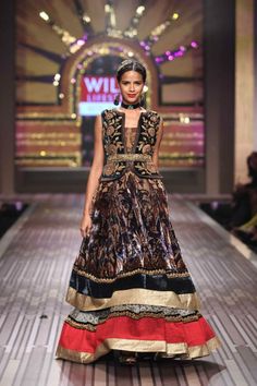 A stunning outfit from the collection. Ritu Kumar Lehenga, Indian Attire, Traditional Fashion