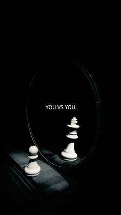 chess pieces with the words you vs you in front of them on a black background