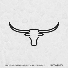 the longhorns logo is shown in black on a white background with text that reads, leave a review and get a free bundle