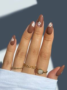 Brown Nail Art, Brown Nail, Brown Nails Design, Simple Fall Nails, Ootd Instagram, Nude Nail Designs, Nagel Tips