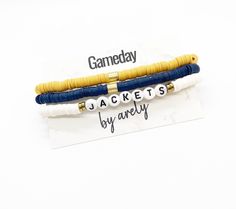 Gameday Bracelets, 5678 Dance, College Football Gameday, Georgia Tech Football, Tech Bracelet, Navy Bracelet, Football Jewelry, Team Bracelets, Football Bracelet