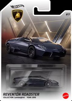 a toy car is shown in the packaging for an upcoming model, which has been released by lamb