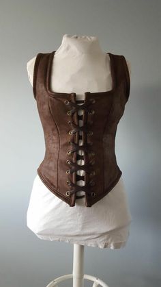 Medieval Bodice, Leather Bodice, Brown Corset, Diy Costumes Women, Fair Outfits, Boho Mode, Not Meant To Be, Larp Costume, Medieval Style