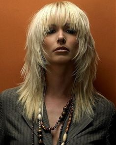 blond shaggy haircut Hairdos For Shag Haircut, Med Choppy Haircuts, Shag Hair Over 50, Short Choppy Layers On Long Hair, Modern Shag Haircuts Fine Hair, 80s Rocker Hairstyles For Women, Long Hair With Short Layers And Bangs, Razor Cut Long Hair, Long Shag Haircut Choppy Layers Over 50