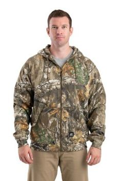 Berne Men's Camouflage Thermal-Lined Zip-Front Sweatshirt, SZ101EDG Mens Thermals, Tractor Supply, Knit Cuff, Lightweight Jacket, Keep Warm, Front Zipper, Mens Sweatshirts, Camouflage, 3 Piece