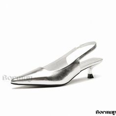 Bormay - Stylish Patent Leather Low-Heel Sandals: Silver High-Heeled Shoes Featuring a Chic Ankle Strap Silver High Heel Shoes, Silver High Heels, Low Heel Sandals, Point Shoes, Toe Sandals, Heeled Sandals, Low Heels, Platform Sandals, High Heel Shoes