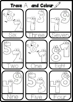 a printable worksheet with numbers and faces for children to color in the same