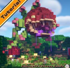 Fantasy Plant Monster, Minecraft Monster Build, Spawn Ideas Minecraft, Minecraft Halloween Builds, Minecraft Fantasy Builds, Monster Tutorial, Minecraft Halloween Ideas, Fantasy Builds, Fantasy Plant