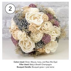 a bridal bouquet is shown with the number two on it's front cover