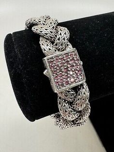 John Hardy Braided Chain Pave Amethyst Clasp Bracelet Sz M  | eBay John Hardy Bracelet, Clasp Bracelet, John Hardy, Fine Jewelry Bracelets, Bracelet Clasps, Bracelets And Charms, Bracelet Stack, Jewelry Watches, Jewelry Bracelets