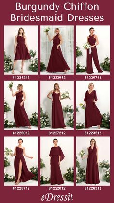 the bridesmaid dresses are all different colors and sizes, but they have one side split