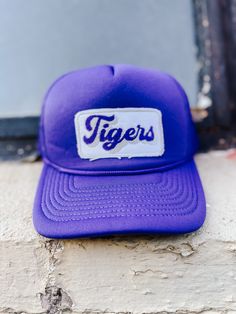 Purple Trucker Snapback Hat, adjustable Adjustable Curved Brim Trucker Hat For College, Purple Trucker Hat With Curved Brim, Purple Trucker Hat With Curved Brim, One Size, Purple Trucker Hat One Size, Adjustable Purple Trucker Hat With Curved Brim, Purple Curved Brim Trucker Hat, Adjustable Flat Brim Hat For Baseball Season, Adjustable Purple Cap, Purple Adjustable Trucker Hat