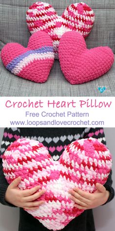 crochet heart pillow is the perfect valentine's day gift