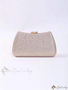 Bird in Bag - Solid Color Peacock Feather and Metallic Decorative Glitter Clutch Bag for Formal Occasions Glamorous Glitter Clutch Bag, Gold Rectangular Bags With Glitter, Elegant Glitter Shoulder Bag, Gold Glitter Clutch Bag, Rectangular Glitter Clutch, Glitter Rectangular Clutch, Glitter Clutch Bag, Color Peacock, Glitter Clutch