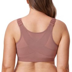 PRICES MAY VARY. X-shape back reinforcement for back support and correct posture Front hook and eye closure for convenient wear Wirefree design, non-padded soft cups with thin elastic lining, for more comfortable Three possible positions adjustable straps High and wide contour for excellent coverage This bra is ideal to improve your posture,keeping you straight and glamorous.  This wireless,high control bra has an Xshape reinforcement on the back to keep you in the correct posture throughout the Posture Bra, Correct Posture, Super Woman, Improve Your Posture, Breast Surgery, Posture Correction, Everyday Bra, Back Support, Soft Cup