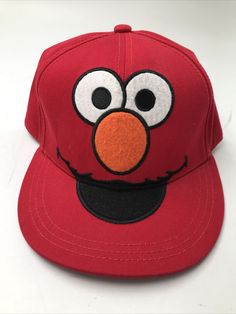 Good Condition. Elmo Hat, Sesame Street, Collage, Hats, Red, Pins