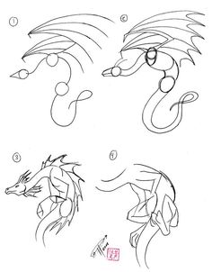 how to draw a dragon step by step