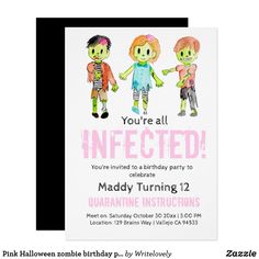 a birthday party card with three cartoon characters