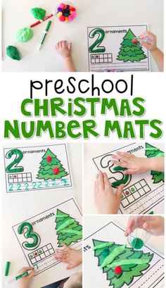 christmas number mats for preschool and pre school students to practice numbers in the winter months