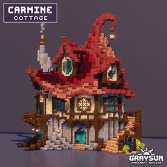 an image of a house made out of lego bricks with the words garmne cottage on it