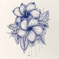 Plumeria Tattoo Blueprint Set Plumeria Tattoo, Unique Butterfly Tattoos, Side Neck Tattoo, Arm Sleeve Tattoos For Women, Cute Hand Tattoos, Tattoo Outline Drawing, Black Girls With Tattoos, Arm Sleeve Tattoos, Tattoos For Black Skin