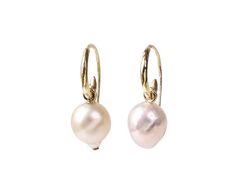 Akoya Baroque Pearl Earrings Space Earrings, Baroque Pearl Earrings, White Space, Baroque Pearls, Gold Hoop, White Pearl, Ear Wires, Pearl White, Pearl Earrings