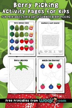 berry picking activity pages for kids