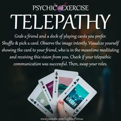 Psychic Exercises, Telepathic Communication, Psychic Empath, Spiritual Psychology, Deck Of Playing Cards