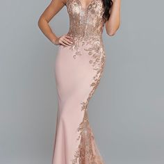 This Dress Is Beautiful Color And Quality. Didn’t Get Chance To Wear It Because It Doesn’t Fit Me. Rosegold Dresses Formal, Quince Dresses For Mom, Formal Dresses Long Classy, Quinceanera Mom Dress, Rose Gold Evening Gown, Rose Gold Formal Dress, Rose Gold Party Dress, Prom Dress With Gold, 2022 Prom Dresses