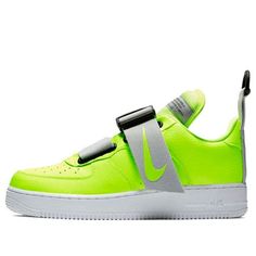 Nike Air Force 1 Low Utility 'Volt' AO1531-700 (AF1/SNKR/Skate/Velcro/Low Top/Fluorescent) Sporty Custom Sneakers In Neon Yellow For Sports, Sporty Neon Yellow Custom Sneakers For Sports, Nike Custom Sneakers In Neon Yellow For Sports, Nike Air Force 1 Utility, Nike Air Force 1 Low, Air Force 1 Low, Nike Air Force 1, Air Force 1, Nike Air Force