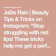 JaDe Rain | Beauty Tips & Tricks on Instagram: "Stop struggling with red lips! These tricks help me get a perfect pout every time. Did you know you have 2 lip lines? Watch and I will explain 💋

Lip color Red from @graftobianmakeup 
Best lip brush ever Lip Dagger from @bdelliumtools 

#lipsticktutorial #lipstickhack #lipstickhacks #redlipstick #redlips #boldmakeup #boldmakeuplook" Rain Beauty, Lipstick Hacks, Natural Beauty Makeup, Lipstick Tutorial, Bold Makeup Looks, Bold Makeup, Beauty Makeup Tips, Lip Brush