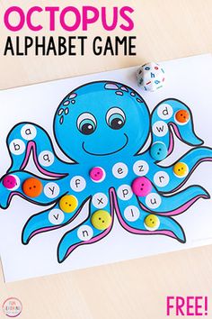 an octopus alphabet game is on the table