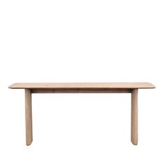 a wooden table on a white background