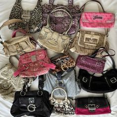 2000s Bags Aesthetic, Classy Summer Fashion, 2000s Bags, Edgy Summer Outfits, Edgy Summer, Y2k Bags, Vintage Designer Bags, 2000s Outfits, Fancy Bags