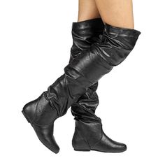 Natural Breeze Women's Classic Round Toe Low-Heeled Over The Knee Western Knight Boots Black 9 Long Black Boots, Thigh High Boots Flat, Elastic Boots, Popular Boots, Boots Flat, Thigh Boots, Famous Designer, Round Toe Shoes, Platform Block Heels