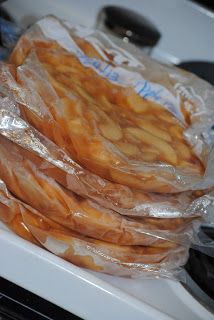 some food wrapped in plastic sitting on top of a stove