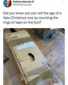 a cardboard box with a hole in it