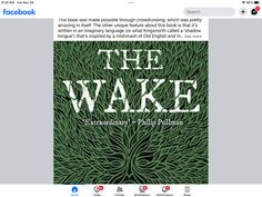 the book cover for the wake by thomas pullman is displayed on an instagram page