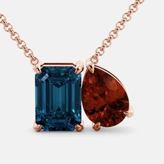 The December Birthstone Necklace in London Blue Topaz. The two-stone Toi et Moi Setting of the necklace is a timeless and elegant symbol of love and commitment. The December necklace features a stunning emerald cut London Blue Topaz and a pear-shaped gem, set side-by-side in a delicate prong setting. The contrast between the two shapes is both eye-catching and elegant. Features: London Blue Topaz gemstone Two-stone design 14k yellow, white, or rose gold Fine Quality AA Grade Gems Adjustable chai Elegant Sapphire Necklace With Emerald Cut, Emerald Cut Sapphire Gemstone Necklace, Formal Emerald Baguette Cut Necklace, Formal Emerald Cut Birthstone Necklace, Formal Emerald-cut Birthstone Necklace, Elegant Blue Emerald Necklaces, Formal Fine Jewelry Necklace With Radiant Cut, Formal Radiant Cut Gemstone Necklace, Formal Radiant Cut Fine Jewelry Necklace