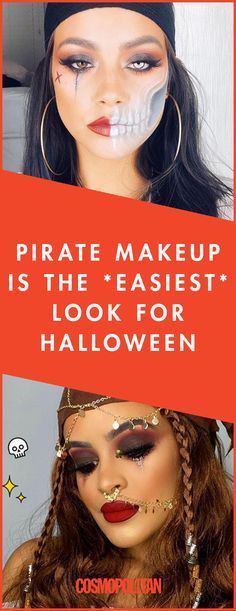 Ready to start planning your Halloween costume? Check out these pirate makeup looks from Instagram to get inspired, along with the exact products you'll need. Pirate Eyeshadow Makeup Ideas, Woman Pirate Makeup Ideas, Pirate Themed Costumes For Women, Pirate Women Costumes, Diy Pirate Makeup For Women, Pirate Makeup Women Halloween Easy, Halloween Pirate Makeup Women, Pirate Queen Makeup, Wench Makeup