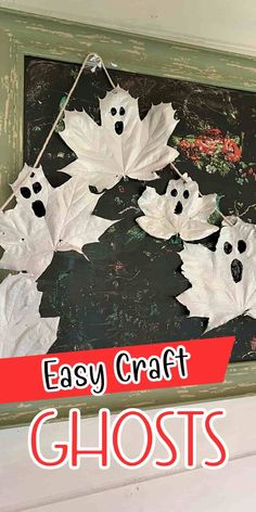 easy craft for kids to make with paper leaves and ghost faces