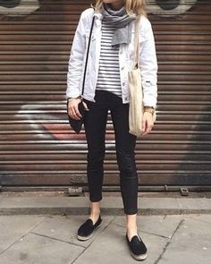 Minimal + Classic Cream Denim Jacket Outfit, Tule Rok, Spring Jeans, Cream Jacket